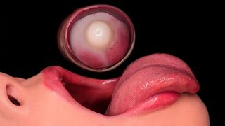 Közeli kép: szenvedélyes óvszeres szopás! levette az óvszert és kétszer is telelőtték a száját!